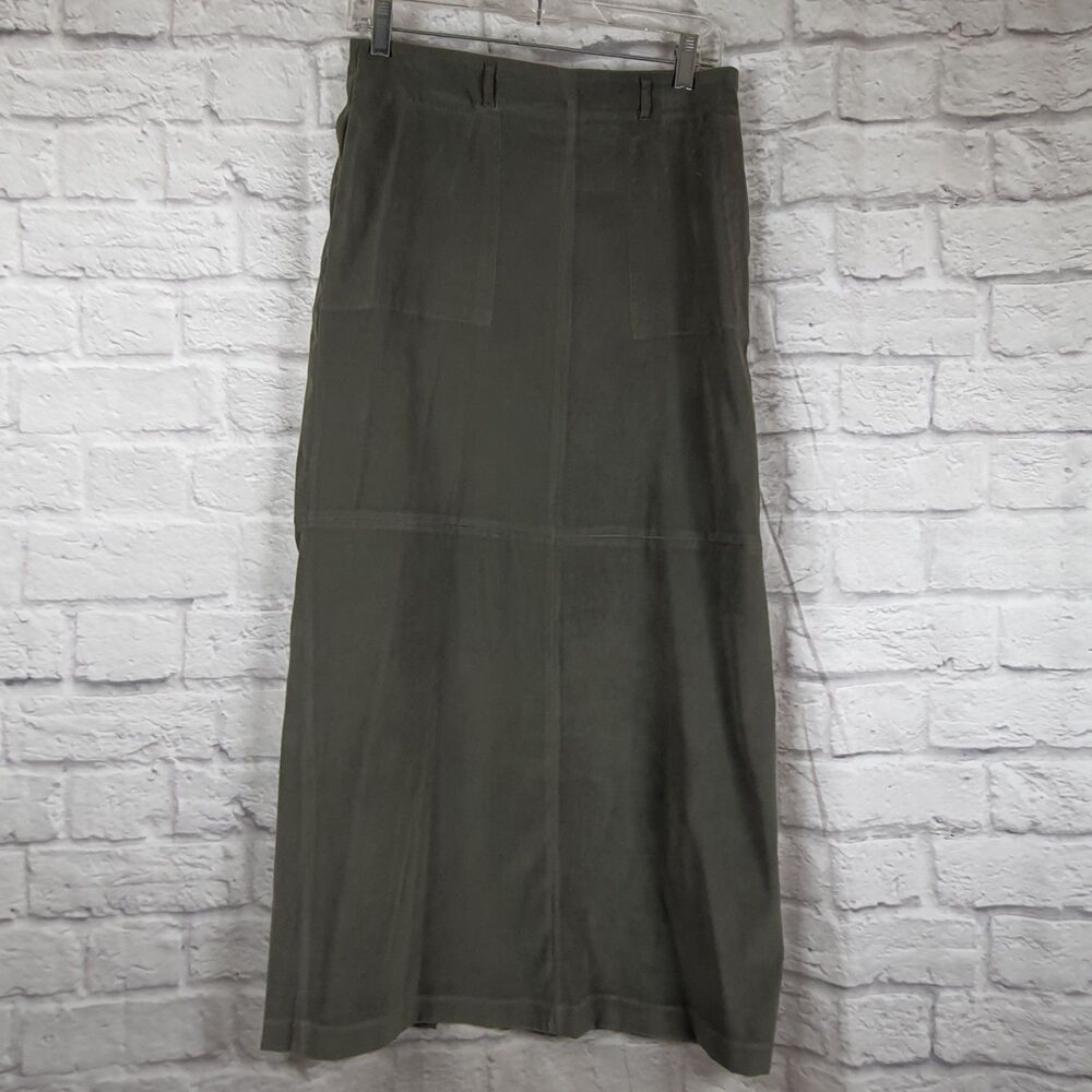 VTG Y2K White Stag Women’s Size 8 Forrest Knight Green Suede Maxi Skirt